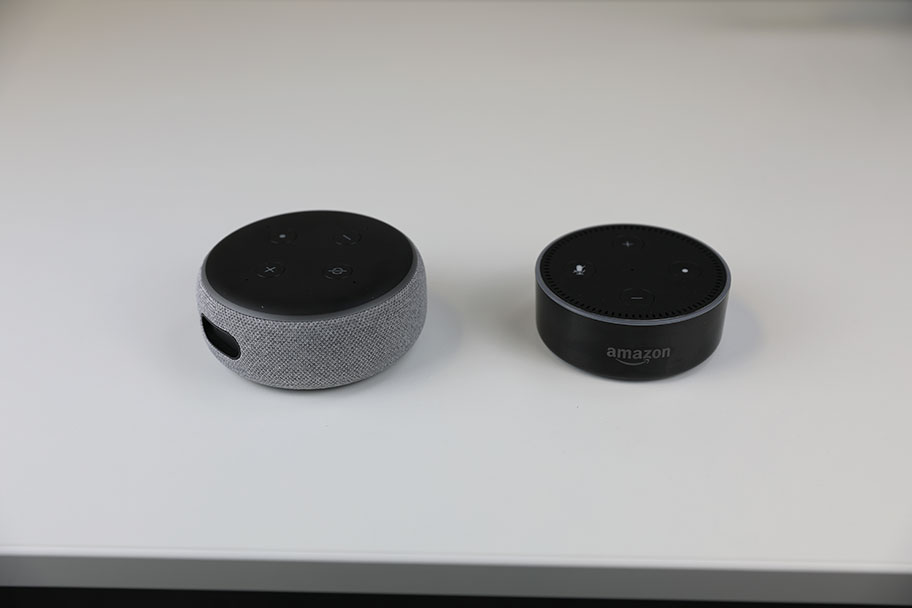 Echo Dot (3rd Gen) on the left, Echo Dot (2nd Gen) on the right | The Master Switch ​