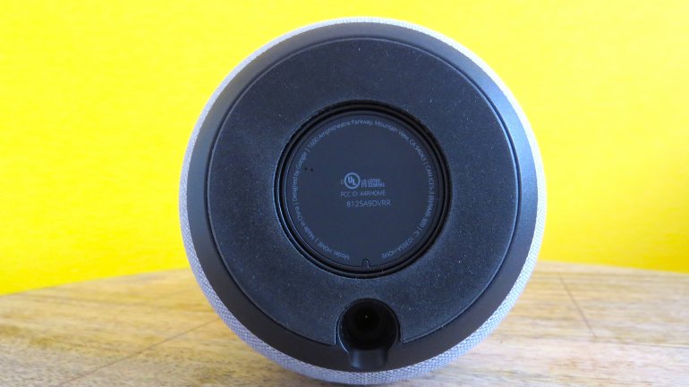 The Google Home's power supply is plugged into the bottom of the speaker | The Master Switch