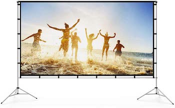 Projector Screen with Stand 110 16:9 HD 4K Portable Indoor Outdoor Movie Screen Projector Screen Pull Up Projector Screen with Stand 1.1 Gain Projector Screen 